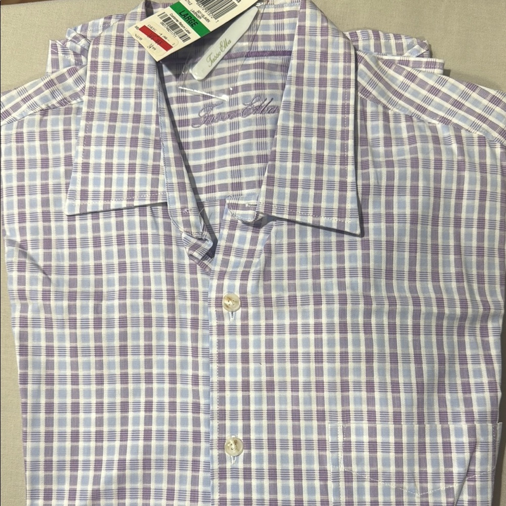 Elegant Plaid Men's Shirt in Lavender by Giorgio Armani